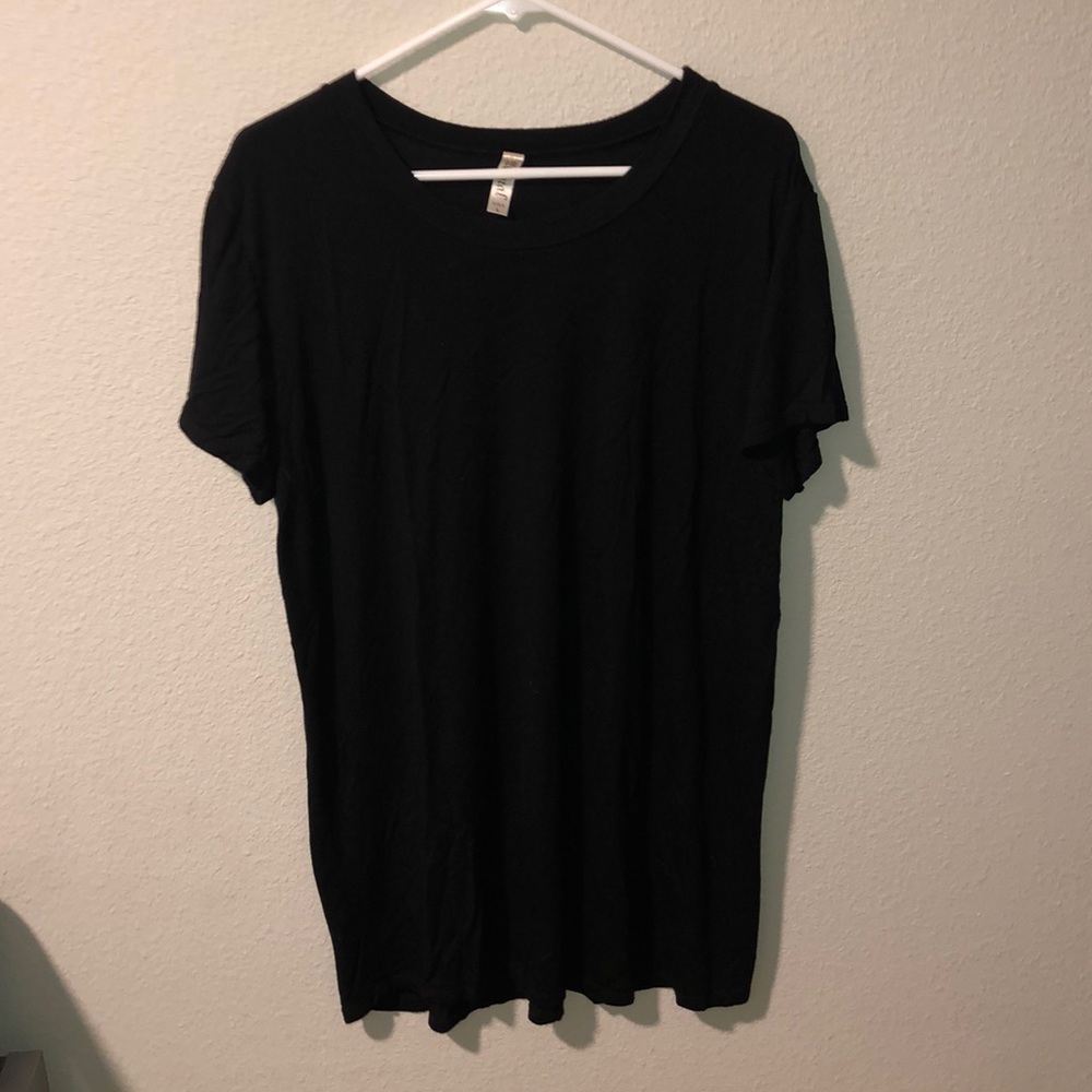 Black cotton T shirt dress